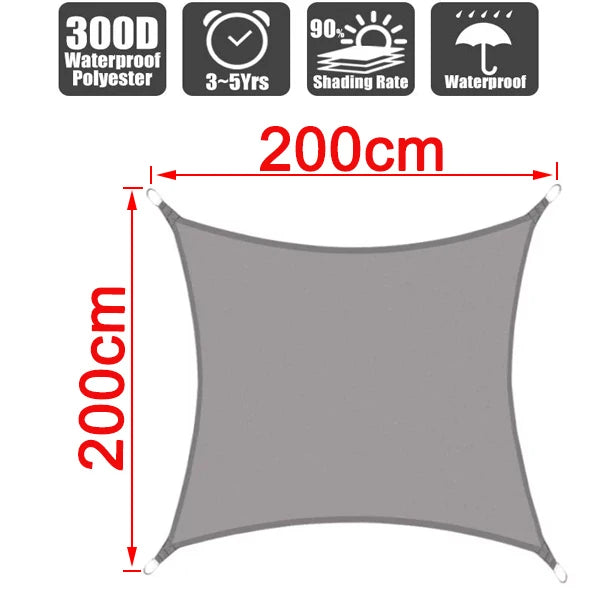 Outdoor Awnings Waterproof Sun Shade Sail Garden Canopi For Terrace Car Canvas Awning Rectangle Pool Sun-Shelter Sunshade Sail
