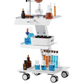 "3-Layer Metal Mobile Rolling Lab Cart with Swivel Wheels & Tray 220 Lbs Weight Capacity for Clinics & Labs"