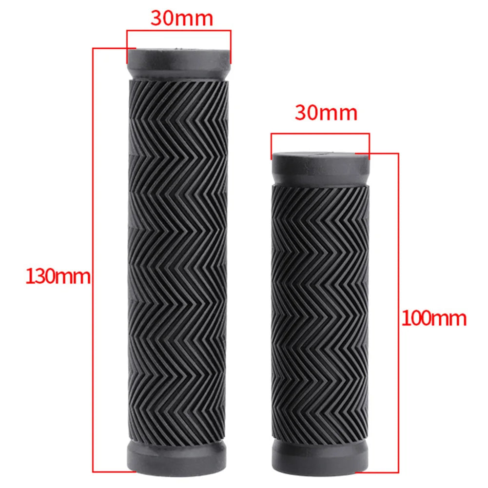 100mm 130mm Rubber Grips Bicycle Grip Bike Handlebar Grips MTB Mountain Bicycle Scooter Black Grip Suitable Diameter 22.2-25.4mm