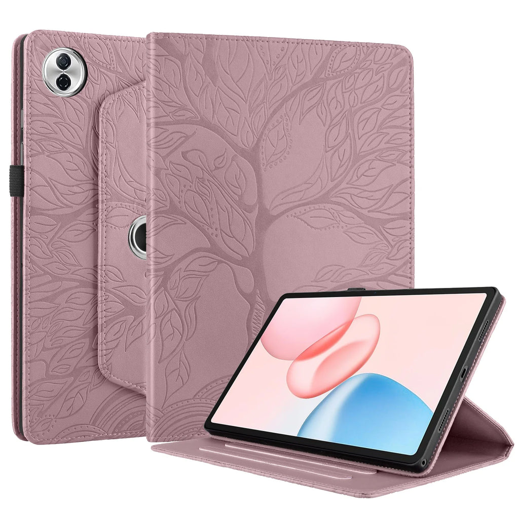360 Rotating Embossed Life Tree Leather Wallet Case For Honor Pad 10 2025 12.1 X9A X9 Pro X8 V9 11.5 inch Card Holder Flip Cover