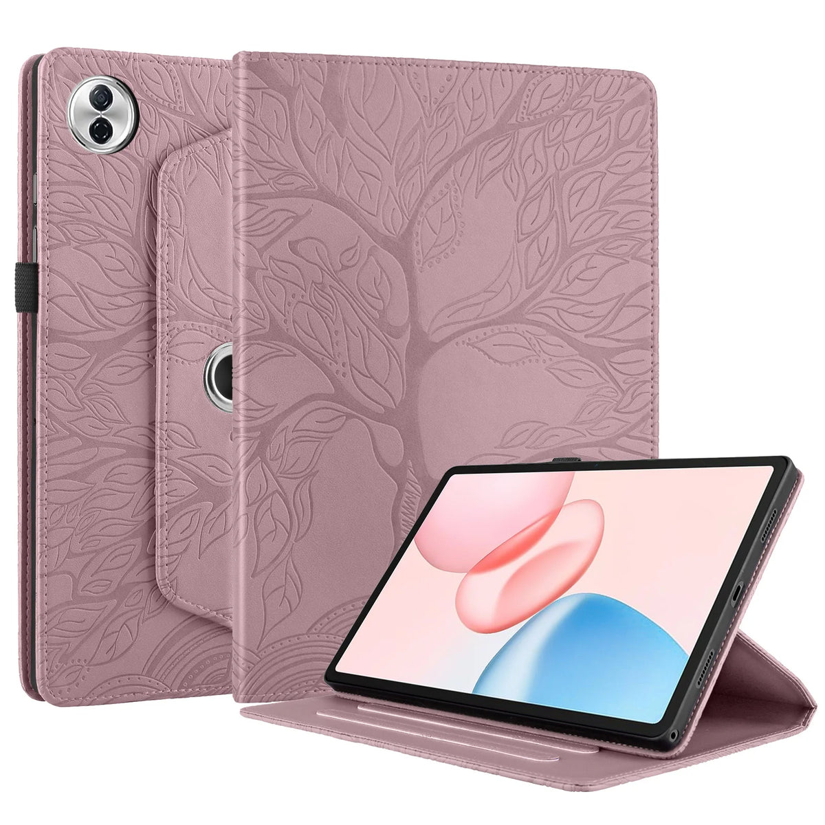 360 Rotating Embossed Life Tree Leather Wallet Case For Honor Pad 10 2025 12.1 X9A X9 Pro X8 V9 11.5 inch Card Holder Flip Cover
