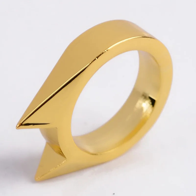 Cat Ear Shape Ring - Unisex Window Breaker Rings, Safety Spike Rings, Small Anti-Wolf Rings, Punk-Style Zinc Alloy Jewelry 3pcs