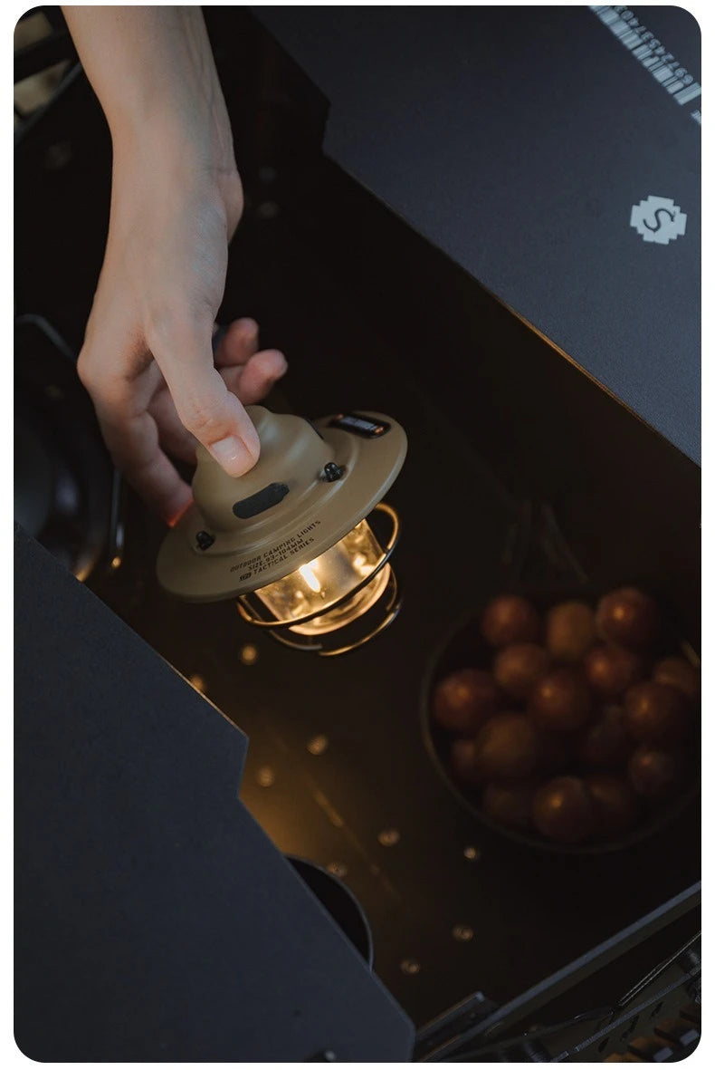 USB Rechargeable LED Camping Lantern Small Drop Light - Portable Campsite Atmosphere Lamp for Hanging Tent & Outdoor Activities