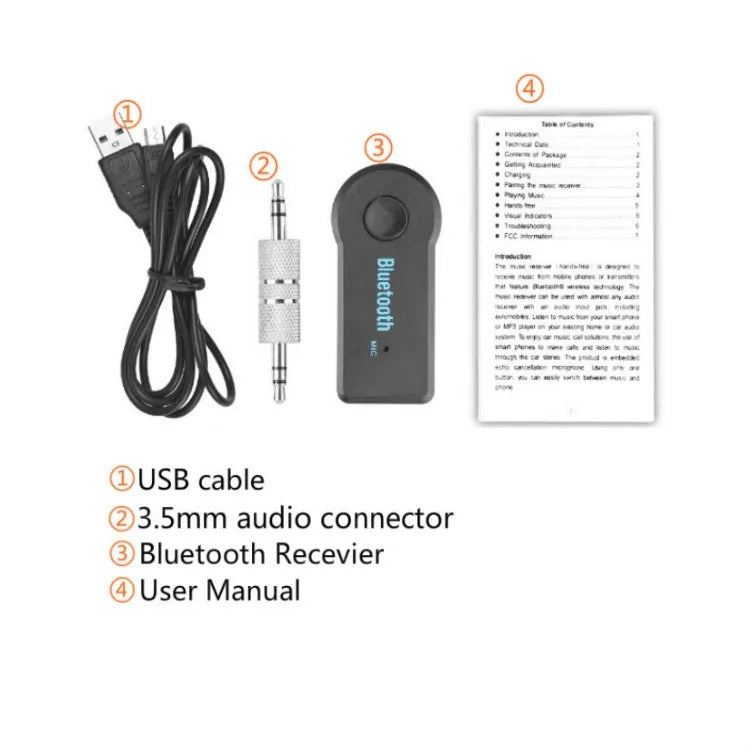 Car Bluetooth 5.0 Receiver 3.5mm Jack Wireless Bluetooth Transceiver Adapter For Car Kit Music Audio Aux A2dp Earphone Receiver
