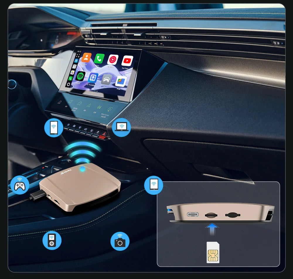 CarlinKit Ultra Box Android 15.0 SM6350 Tv Box CarPlay Wireless Android Auto Wireless Adapter Support Youtube Netfilx IPTV GNSS