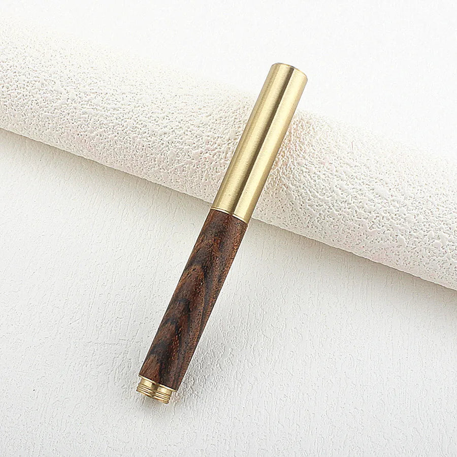 Exquisitely Designed Portable Pocket Vintage Mini Lipstick Pen Brass Solid Wood Materials Stationery Gifts Office Supplies