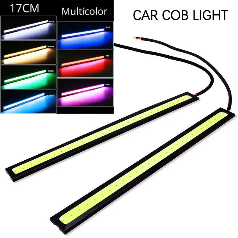 1pc 17cm COB DRL LED 12V 6000K Waterproof Daytime Running Light Auto Strip Light Car COB Fog Lamp Car Styling Led DRL Lamp