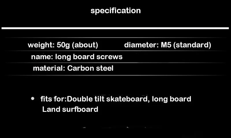 Skateboard Trucks Screws M5x25/29/32/38/44/50mm Mounting Bolts Anti-rust Durable Bridge Nails Nuts Skateboard Truck Wheel Repair