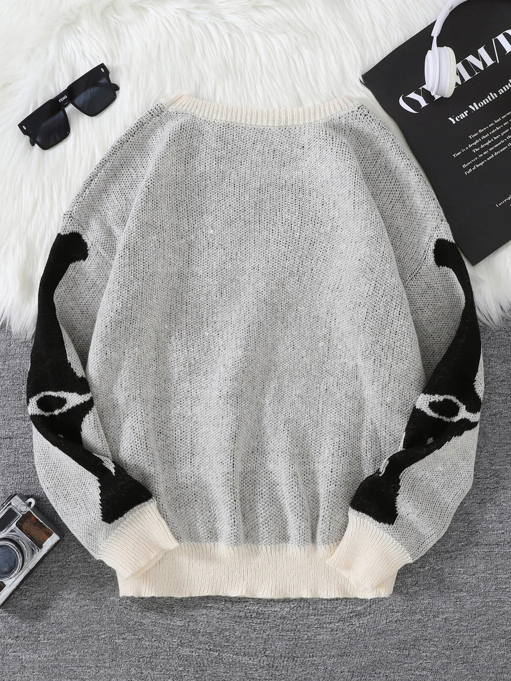 New Popular Autumn and Winter Backbone Jacquard Pattern Pullover Sweater Casual Round Neck Knitted Men's Pullover