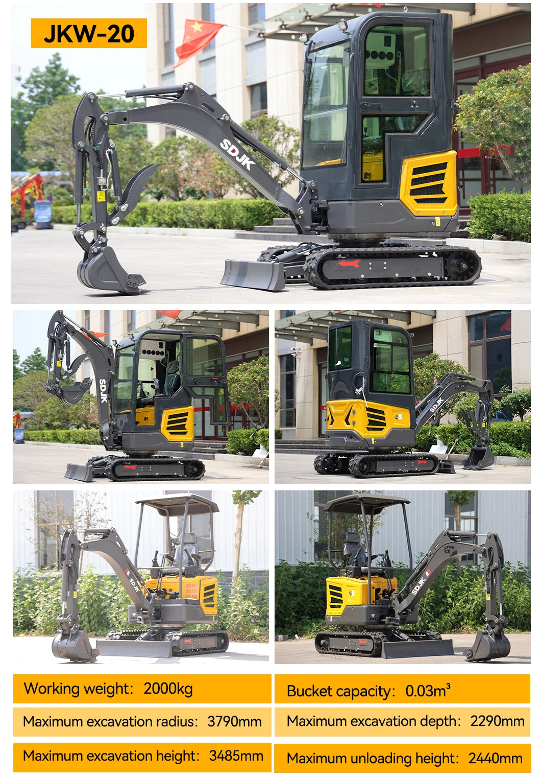 Hot Selling 1 Ton 2 Ton Mini Excavator Multifunctional Track Enclosed 2.5 Ton Small Excavator Customized and Fast Delivery
