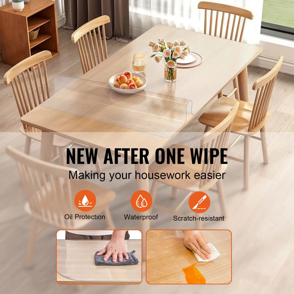 "Rectangle PVC Plastic Tablecloth 1.5mm Thick Waterproof Cover 18" X 36" for Desktop Protection"