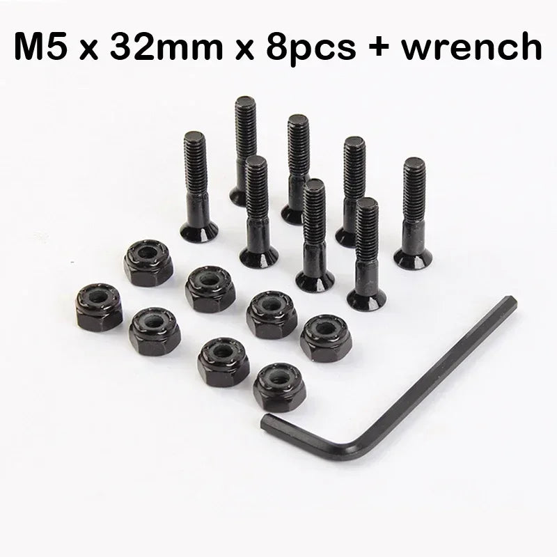 Skateboard Trucks Screws M5x25/29/32/38/44/50mm Mounting Bolts Anti-rust Durable Bridge Nails Nuts Skateboard Truck Wheel Repair