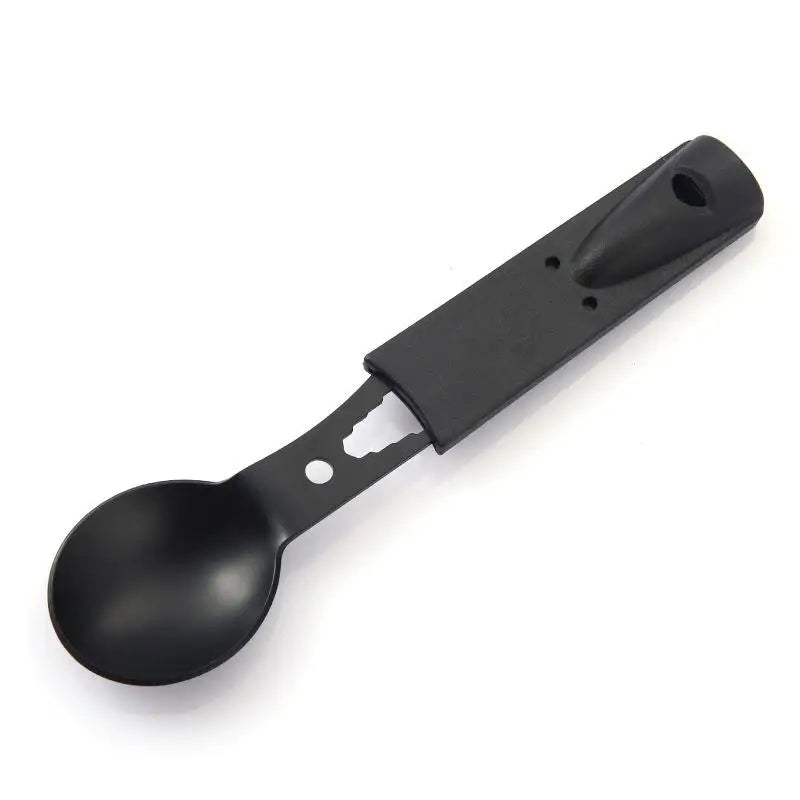 Outdoor Stainless Steel With Whistle Spoon Fork Set Multi Functional Camping Knives Camping Tableware Outdoor Wind Combination