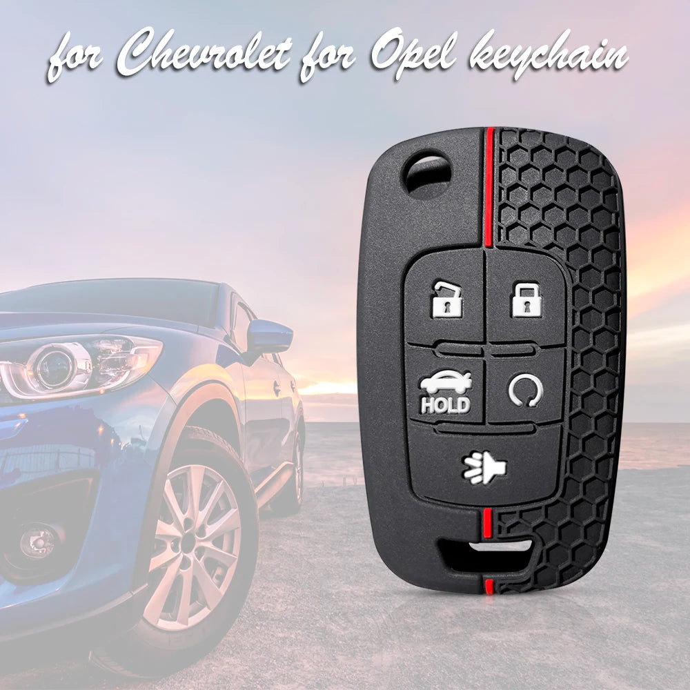 5 Buttons Silicone Cover Holder Key Jacket for Chevrolet Camaro Cruze Volt Equinox Spark Malibu Sonic Flip Remote Key Case Shell