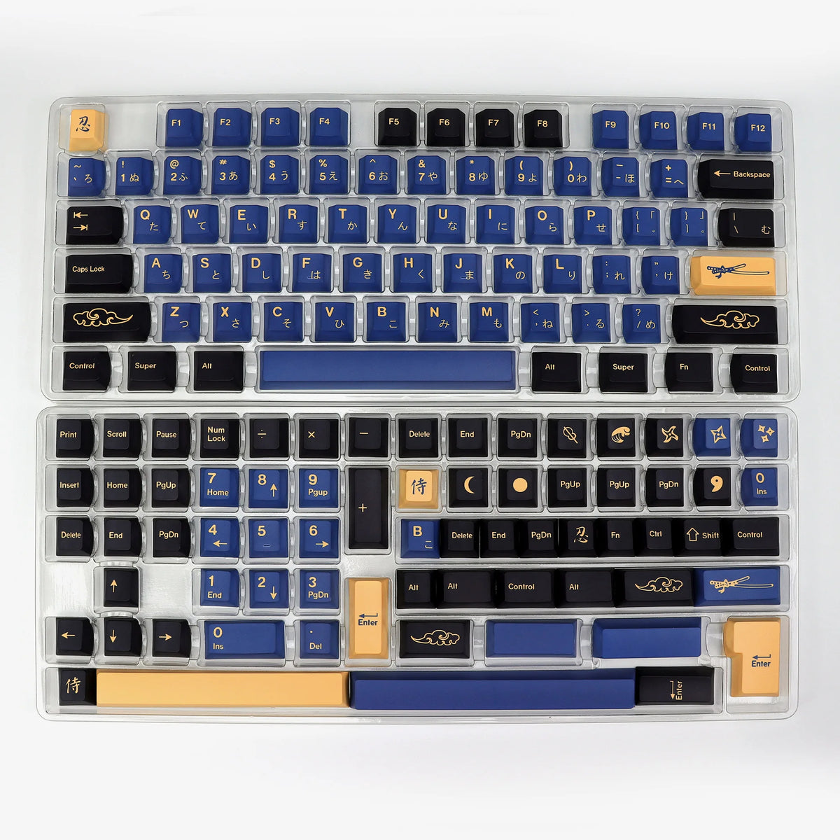 KBDiy Retro Blue Samurai GMK Keycap Hangul PBT Cherry Profile Alice ISO Keycaps Custom For Mechanical Keyboard Gamer Split Space