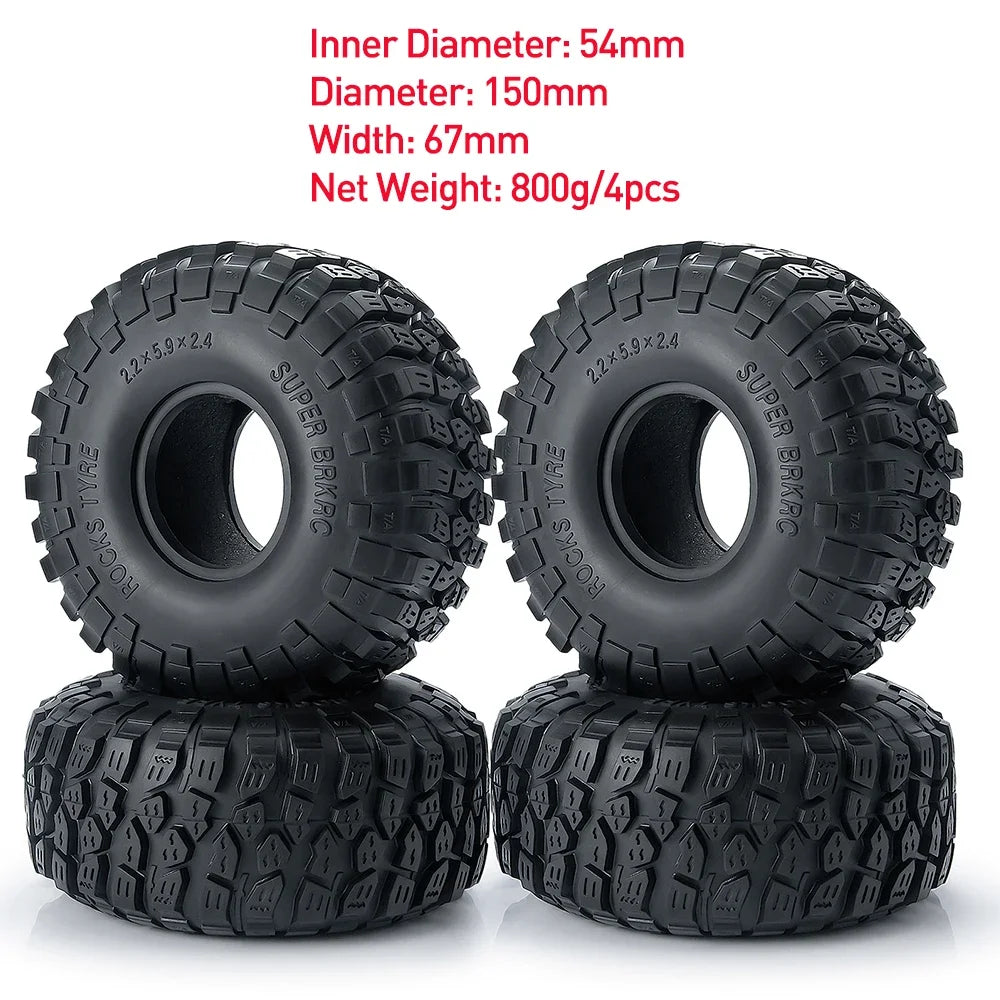 AXSPEED 4PCS Rubber Tyres 120/125/137/150mm for 1.9 2.2 Wheel Tires Axial SCX10 Wraith D90 D110 TRX4 TRX6 1/10 RC Crawler Car