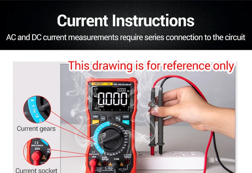 ANENG 681 Smart Digital Multimeter Rechargable AC/DC Voltage Non-contact Voltage Tester Meter LCD Screen Current Tester Tools