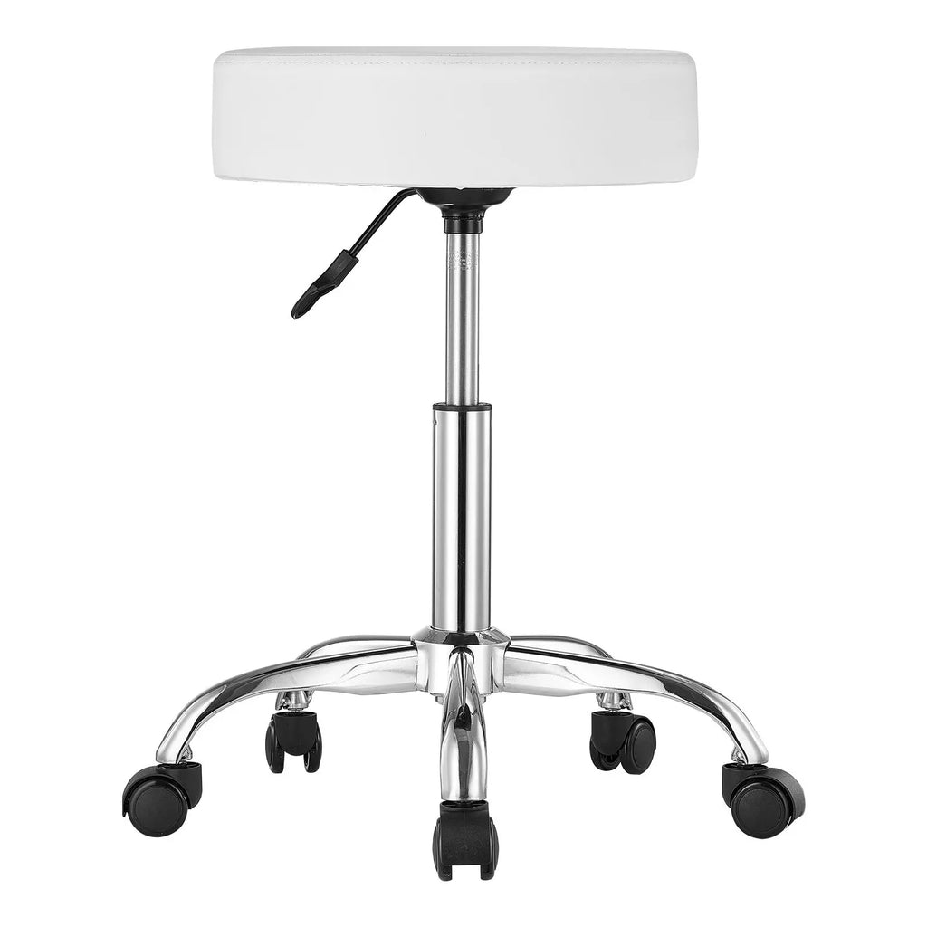 "Salon Furniture 450 LBS Capacity Height Adjustable Swivel Rolling Stool with Thickened PU Leather Seat"