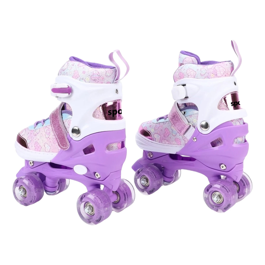 Tomshoo Roller Skates for Kids Girls Ages 6-12 4Size Adjustable Flashing Wheel ABEC Bearing Triple Protection for Outdoor Indoor