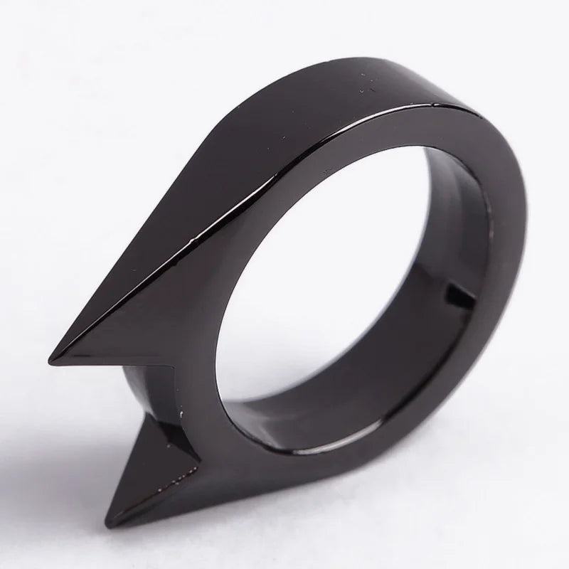 Cat Ear Shape Ring - Unisex Window Breaker Rings, Safety Spike Rings, Small Anti-Wolf Rings, Punk-Style Zinc Alloy Jewelry 3pcs