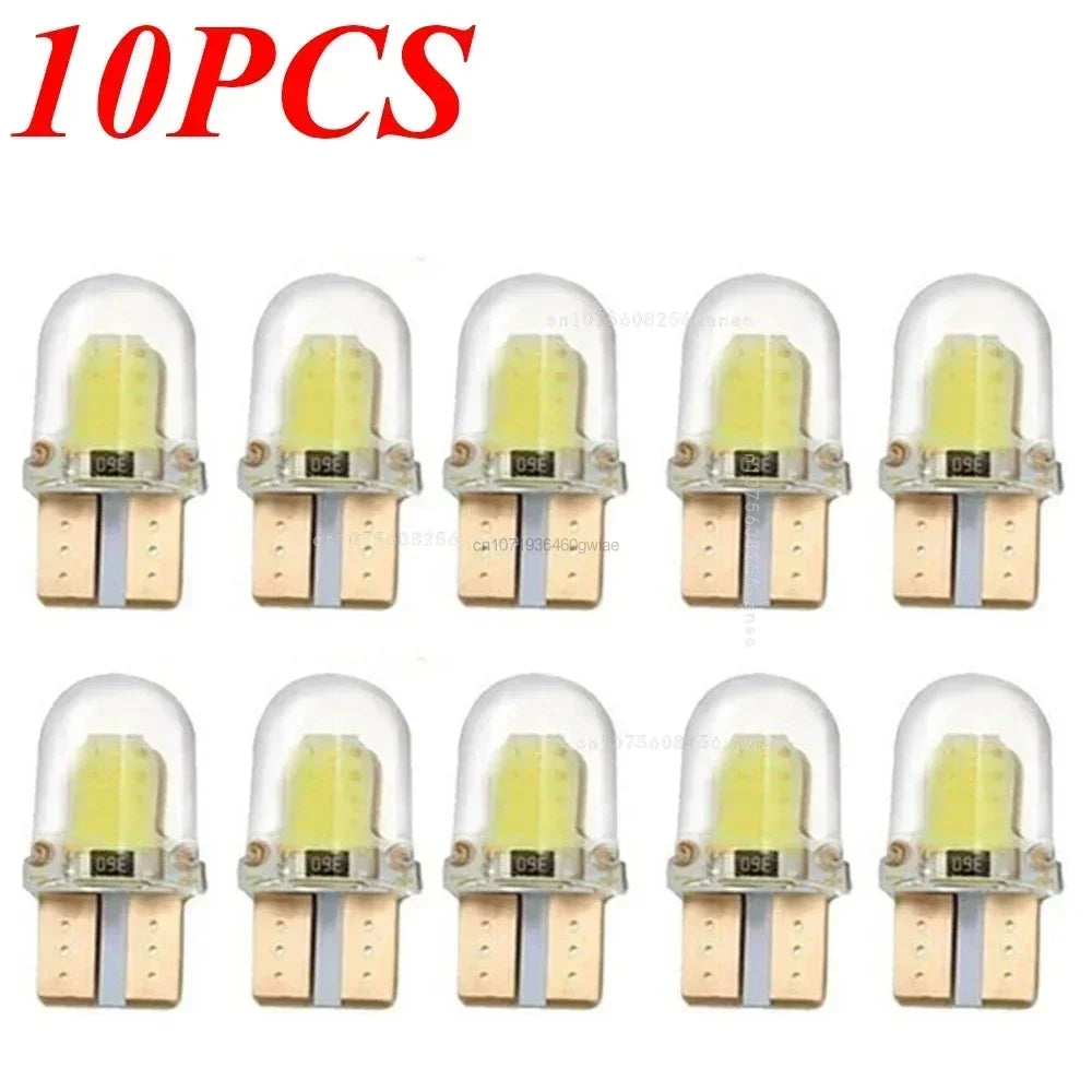 10pcs Car Interior Lamps T10 194 168 W5W COB 4 SMD LED CANBUS Silica Bright White Clearance License Light Bulbs Car Lights
