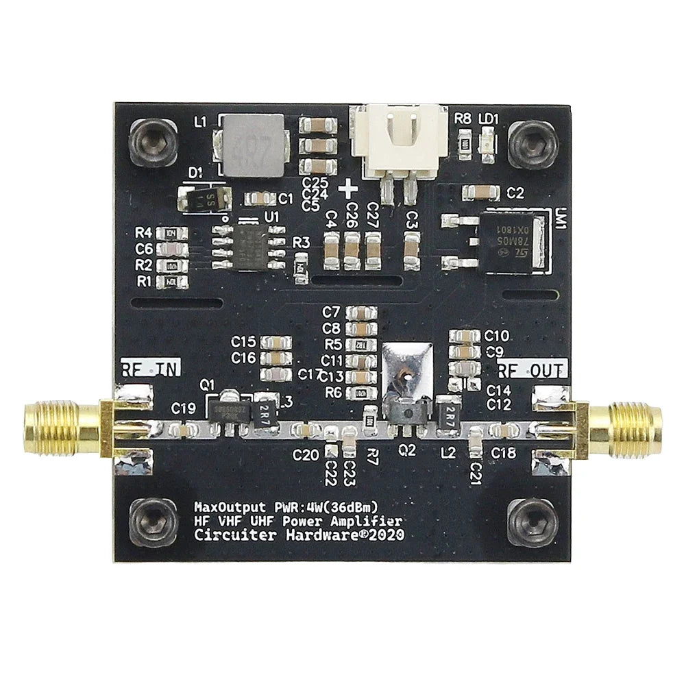 0.5-800MHz RF Power Amplifier HF VHF UHF RF Transmitter power amplifier DC15-30V 15W 40dB Gain For Ham Radio RF Amplifier Module
