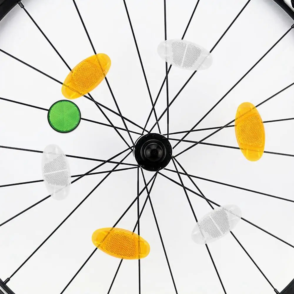 2Pcs High Quality Bike Spoke Reflector Oval&Round Plastic Flashing Night Reflectors Safety Warning Light Wheel Rim Reflective