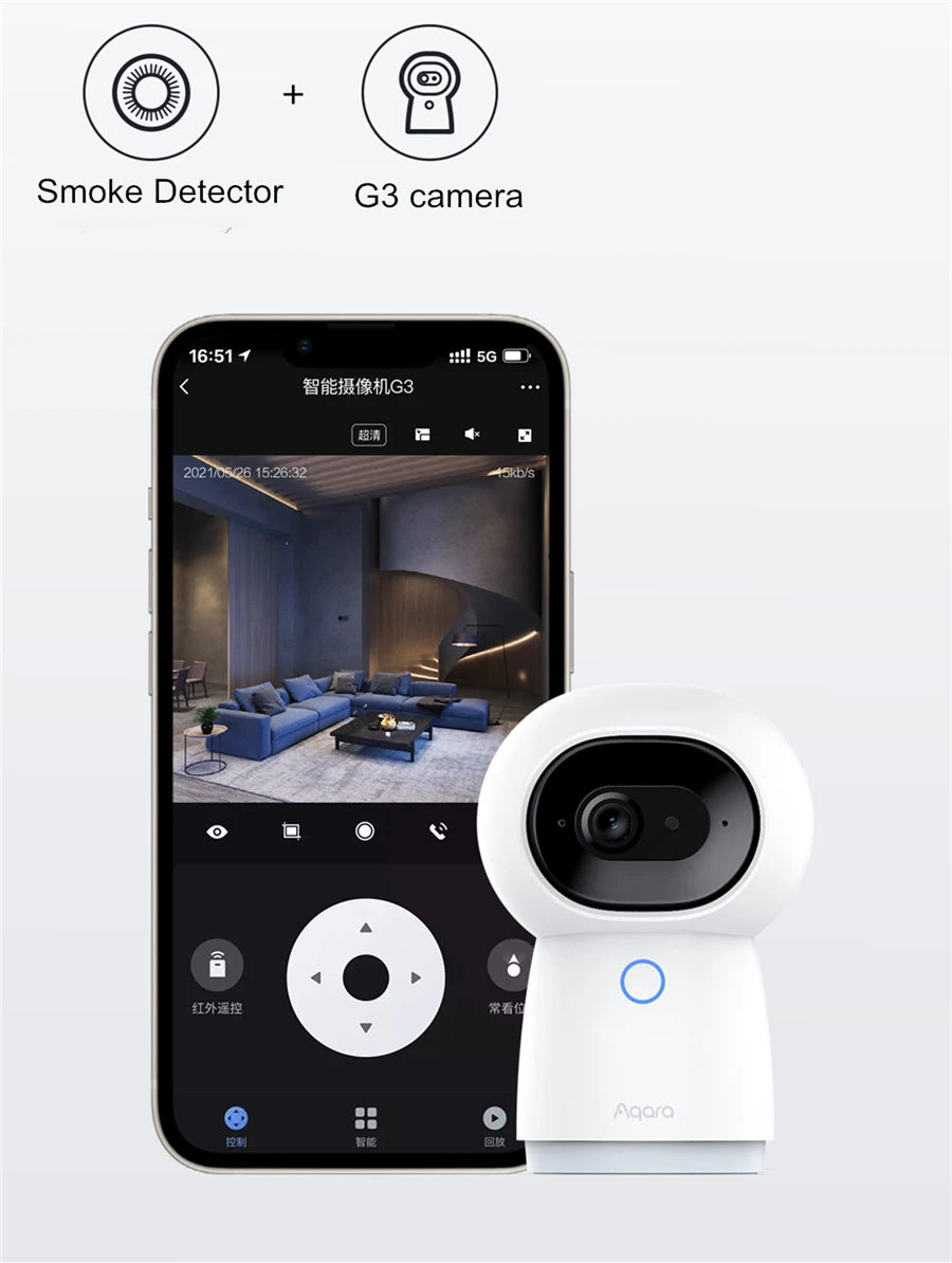 Aqara Smart Natural Gas Smoke Detector ZigBee Gas Leak Alarm Intelligent Linkage Smart Home Security For Mi Home Homekit APP