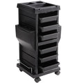"Lockable Metal Hairdresser Cart with 6 Removable Drawers for Stylists"