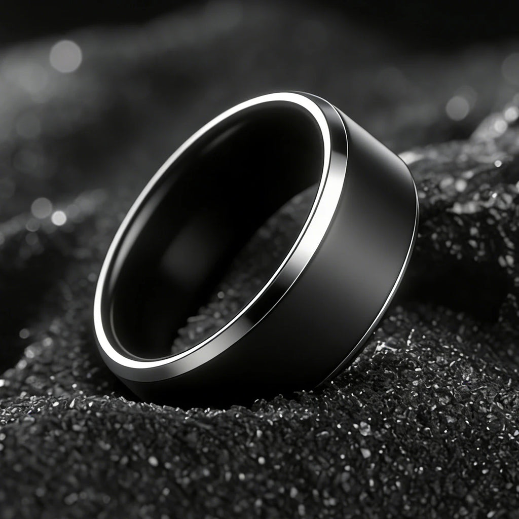 Stainless Steel Metal NFC Ntag216 Ring Programmable 888 Byte for Men and Women Wedding Ring,Can Write Anniversary Data ﻿