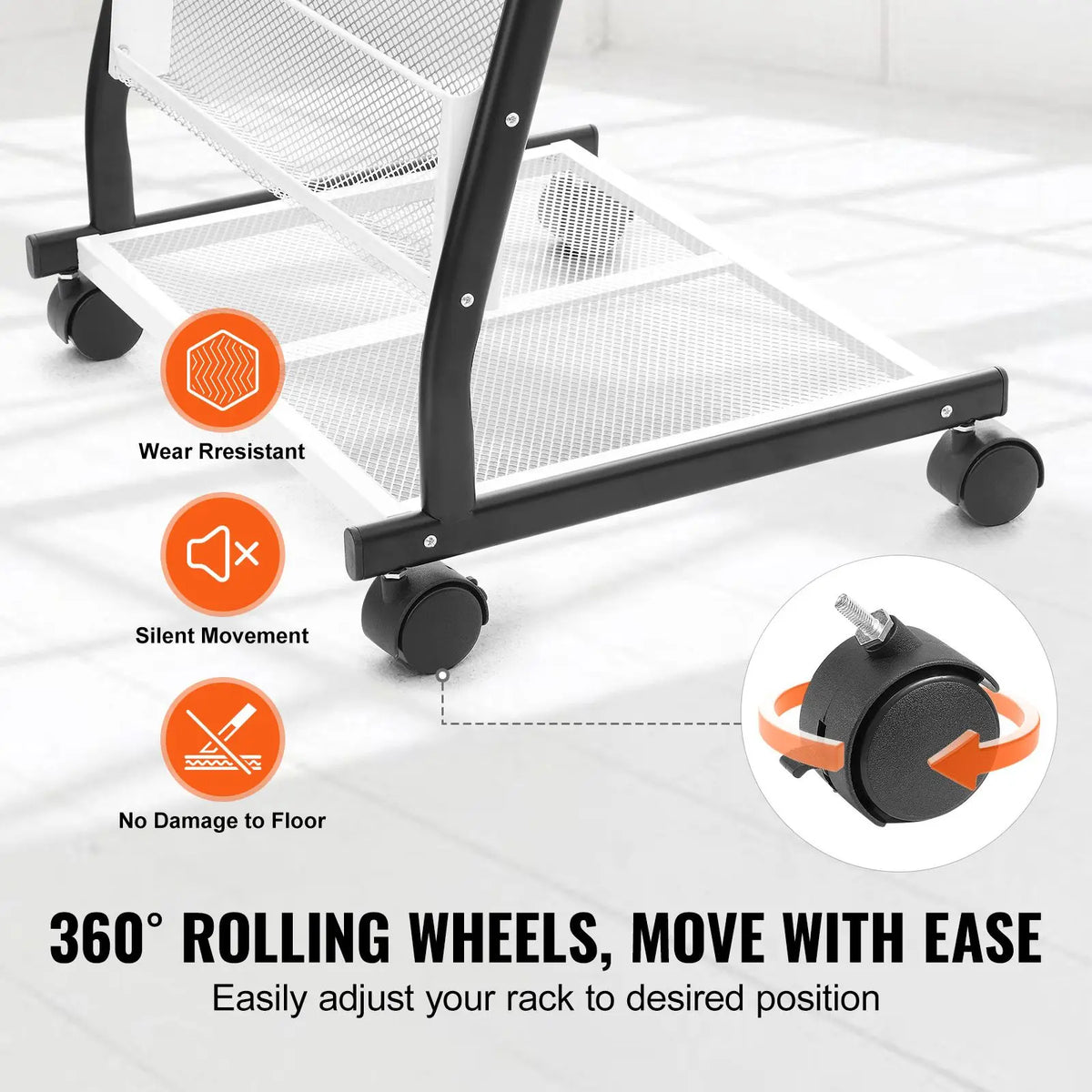 6-Tier Floor Standing Magazine Rack Display Stand Brochure and Newspaper Catalog Holder Mobile and Convenient
