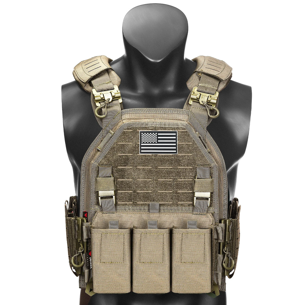 Outdoor Training Tank Top Triple Chest Item Pack MOLLE Extended Training Vest (Including US Flag)