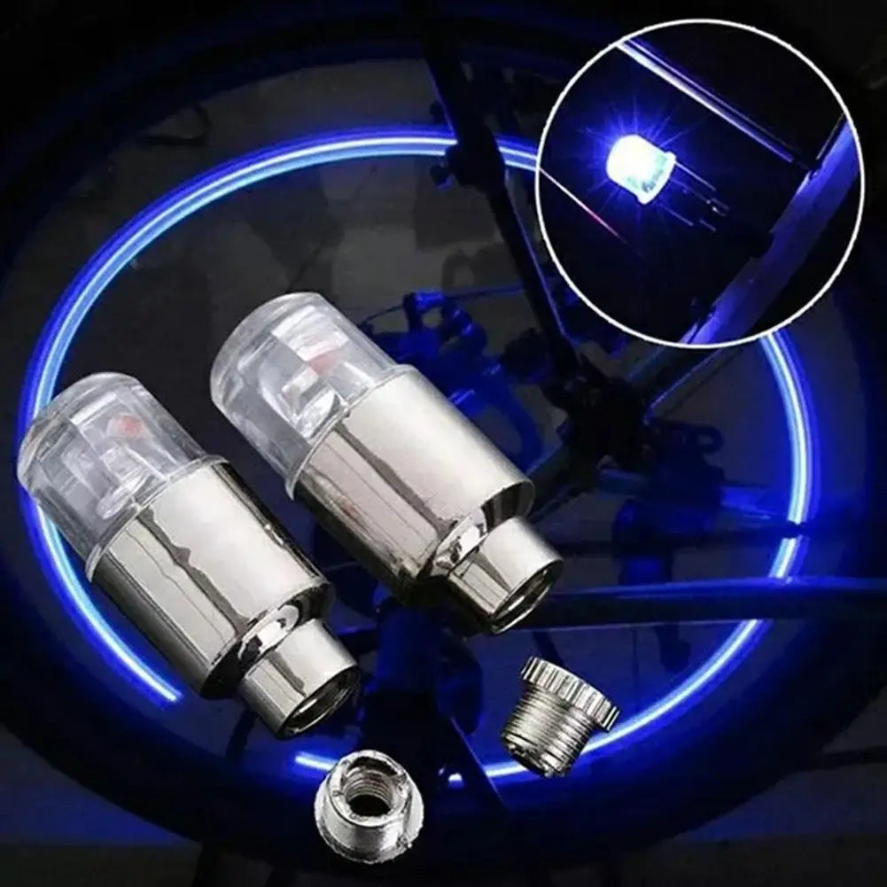 2pcs Wheel Lights Luminous Tire Motorcycle Bike Wheel Tire Valve Cover Universal Led Waterproof Car Accessories Wheel Light
