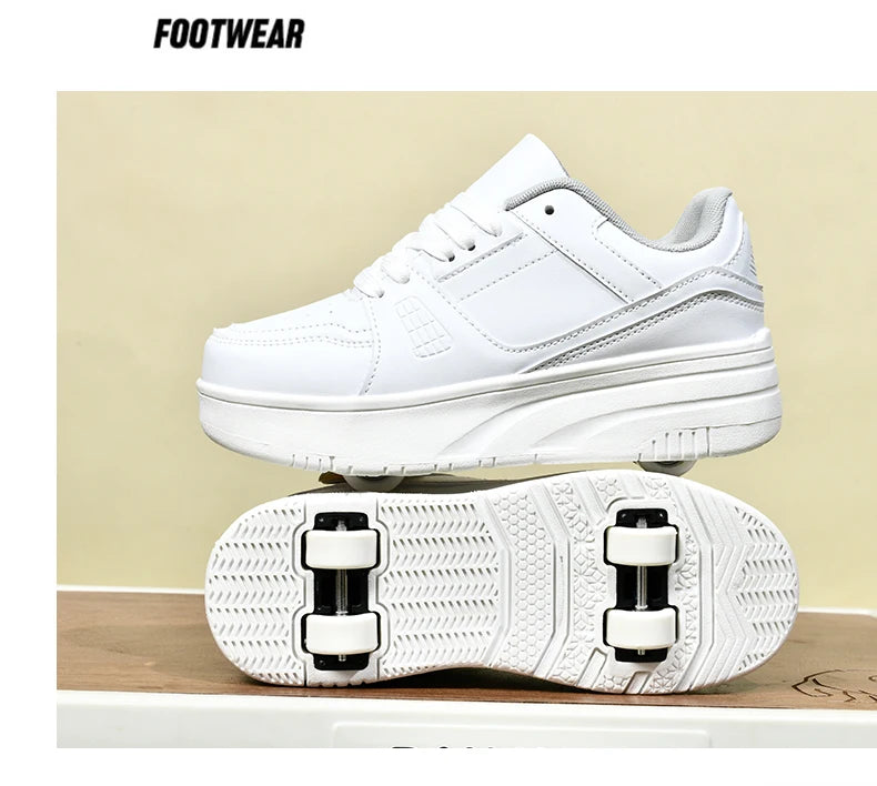 Children's Roller Skate Shoes Student Inline Skating Shoes Girls 4-Wheel Deformation Boy's Skating Shoes