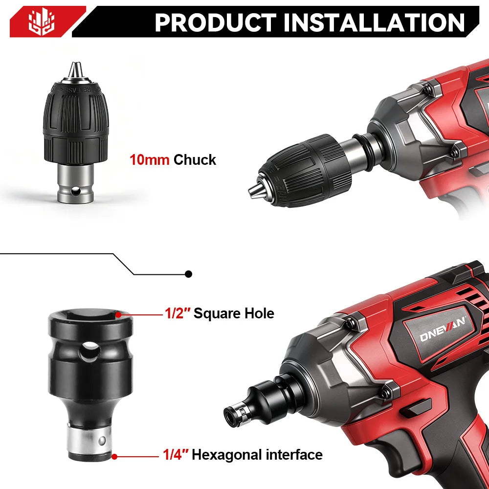 ONEVAN 1200N.M Torque Brushless Electric Impact Wrench 1/2Inch Cordless Wrench Screwdriver Power Tool For Makita 18V Battery Pin