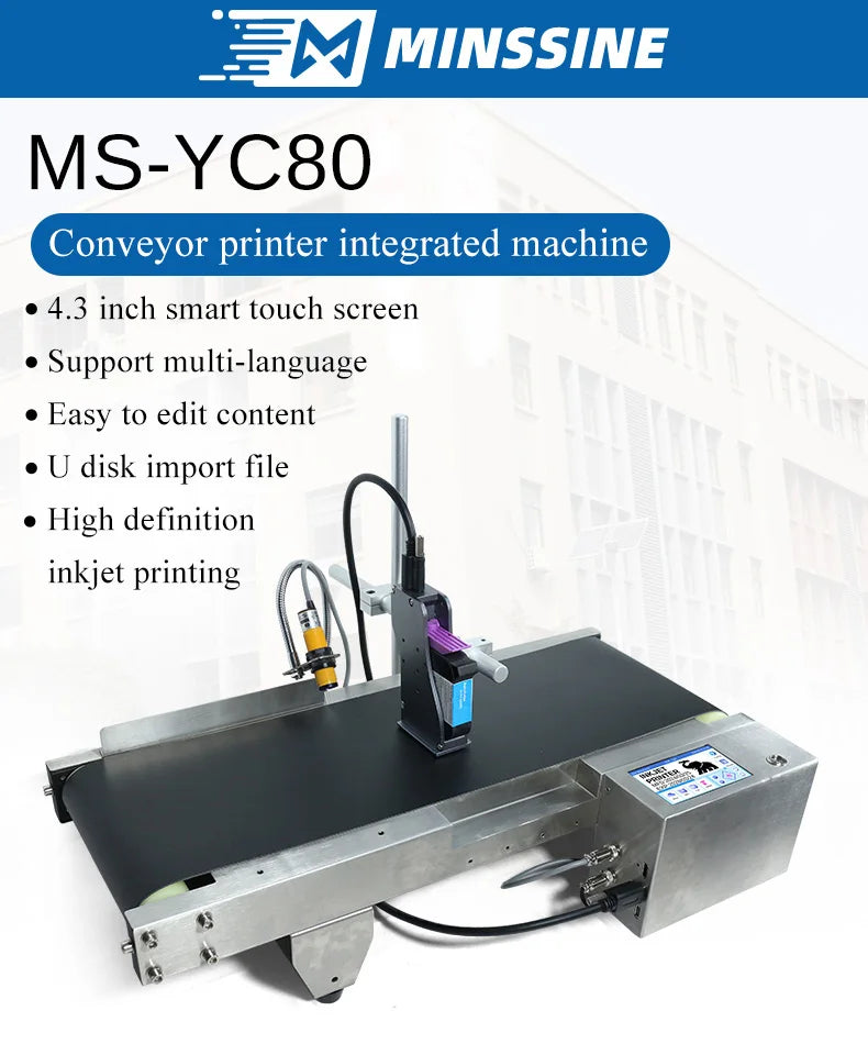 Conveyor Printer Integrated Machine 2 In 1 Using 600DPI Exp Mfg Date Coding Machine Smart TIJ Inline Printer
