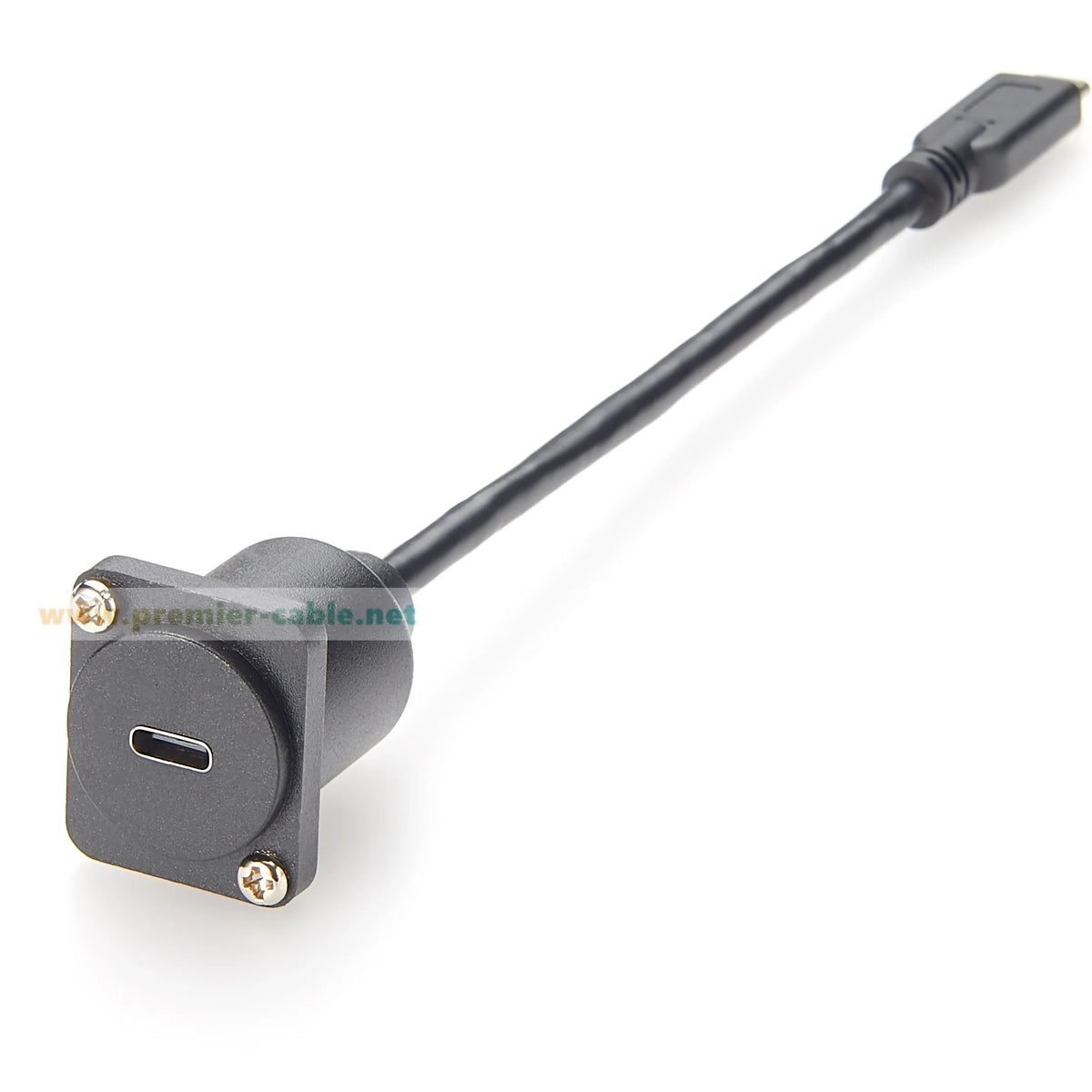 D-Type USB 3.1 C Male to Female Extension Cable Flange Chassis Panel Mount Bulkhead USB Type C Adapter 10Gbps Data Transfer