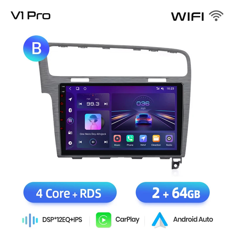 Junsun AI 4G LTE Wireless CarPlay Android Auto Car Radio For VW Volkswagen Golf 7 2013 2014 2015-2017 GPS Navi BT DSP RDS FM