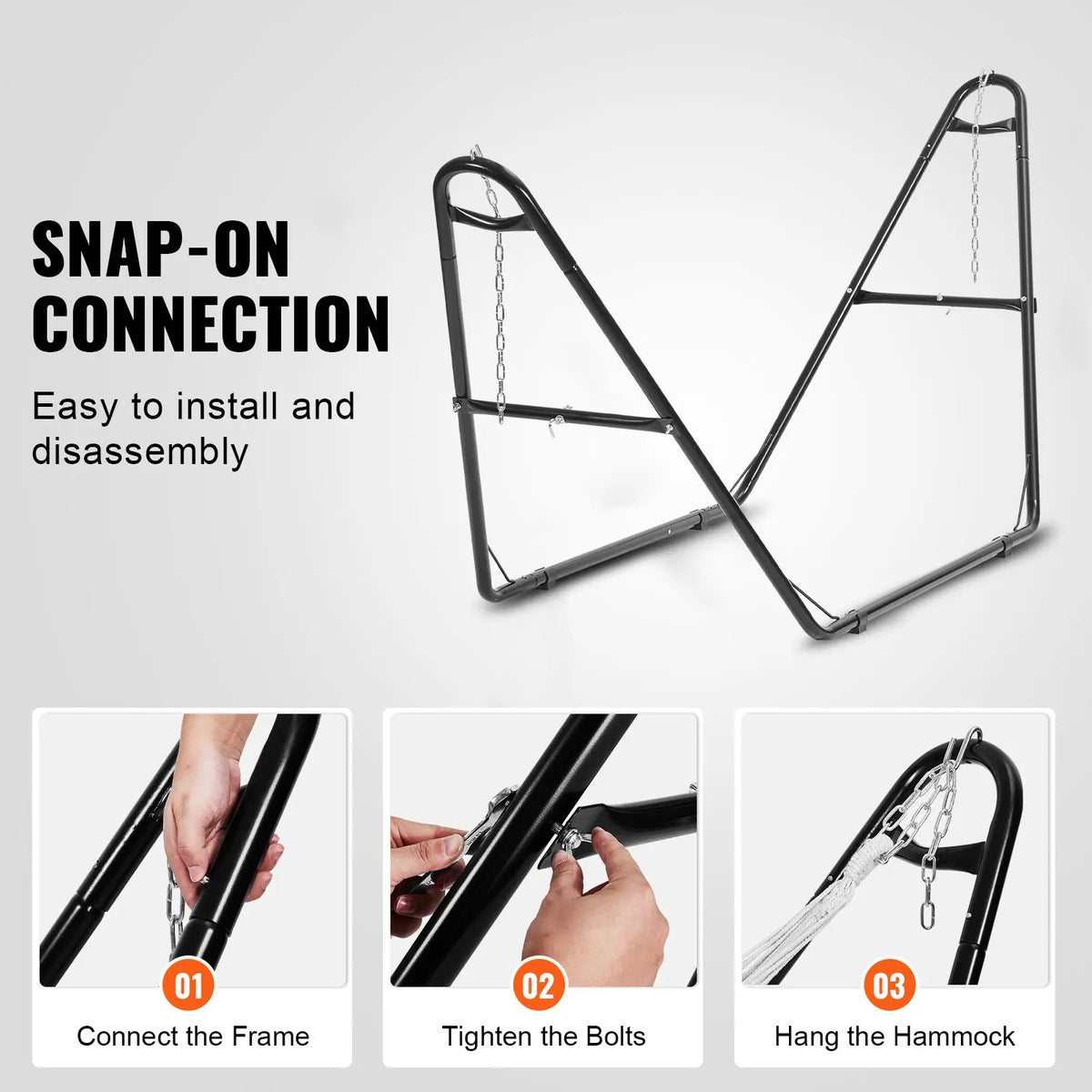 Universal Heavy-Duty 550 Lbs Capacity Hammock Stand Adjustable 2-Person Stand for 7.5-13.5 ft Hammocks Portable Outdoor