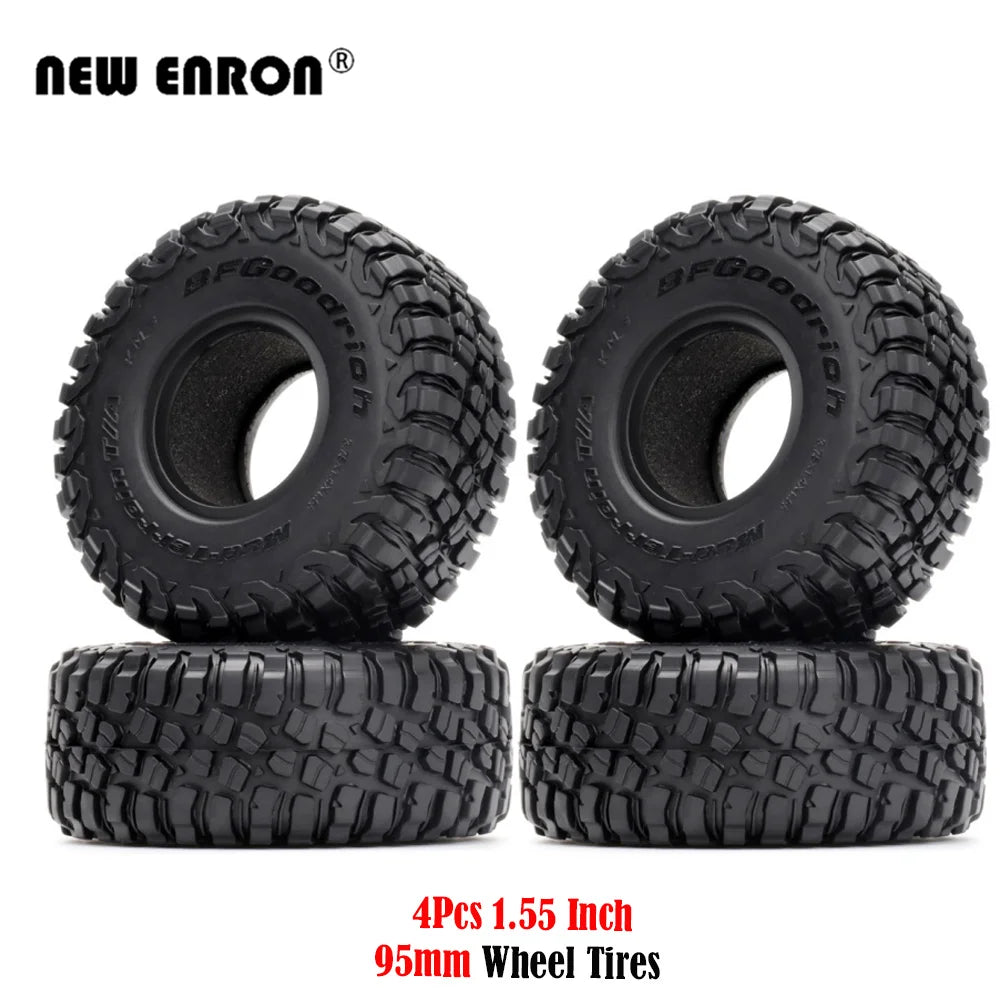4Pcs 1.55" 95*35MM Wheel Tires 1.55 Inch Rubber Tyre for RC Car Crawler D90 TF2 Tamiya CC01 LC70 LC80 Axial 90069 JIMNY RC4WD