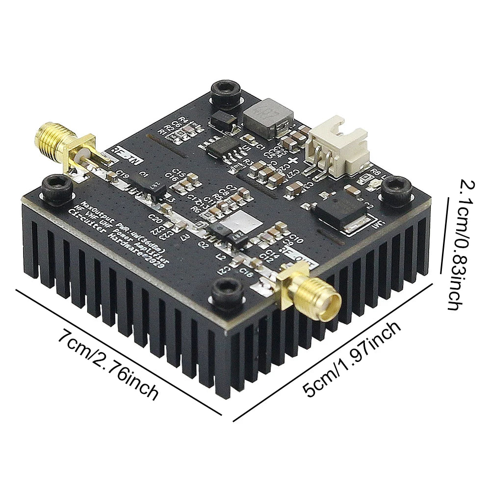 0.5-800MHz RF Power Amplifier HF VHF UHF RF Transmitter power amplifier DC15-30V 15W 40dB Gain For Ham Radio RF Amplifier Module