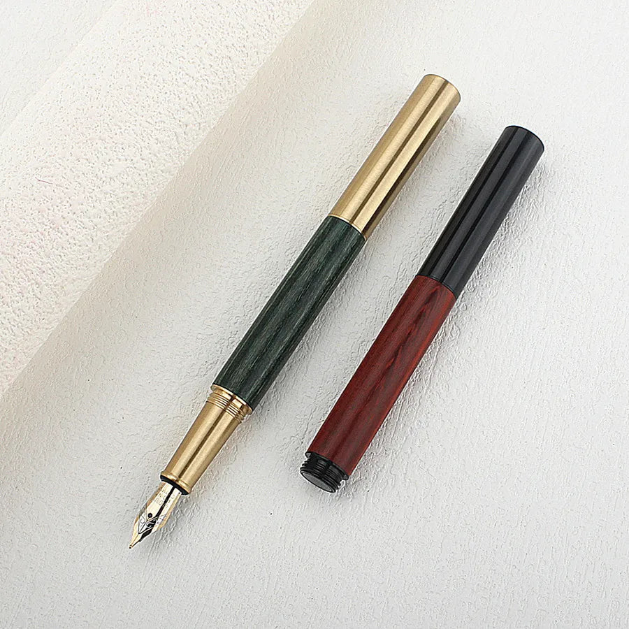 Exquisitely Designed Portable Pocket Vintage Mini Lipstick Pen Brass Solid Wood Materials Stationery Gifts Office Supplies