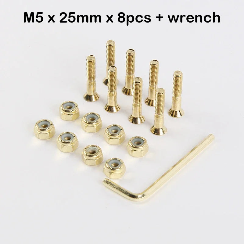 Skateboard Trucks Screws M5x25/29/32/38/44/50mm Mounting Bolts Anti-rust Durable Bridge Nails Nuts Skateboard Truck Wheel Repair
