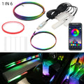 Full Colors USB Car LED Ambient Light Acrylic Strips Dashboard Lights RGB Car Interior Hidden App Remote Control Atmosphere Lamp