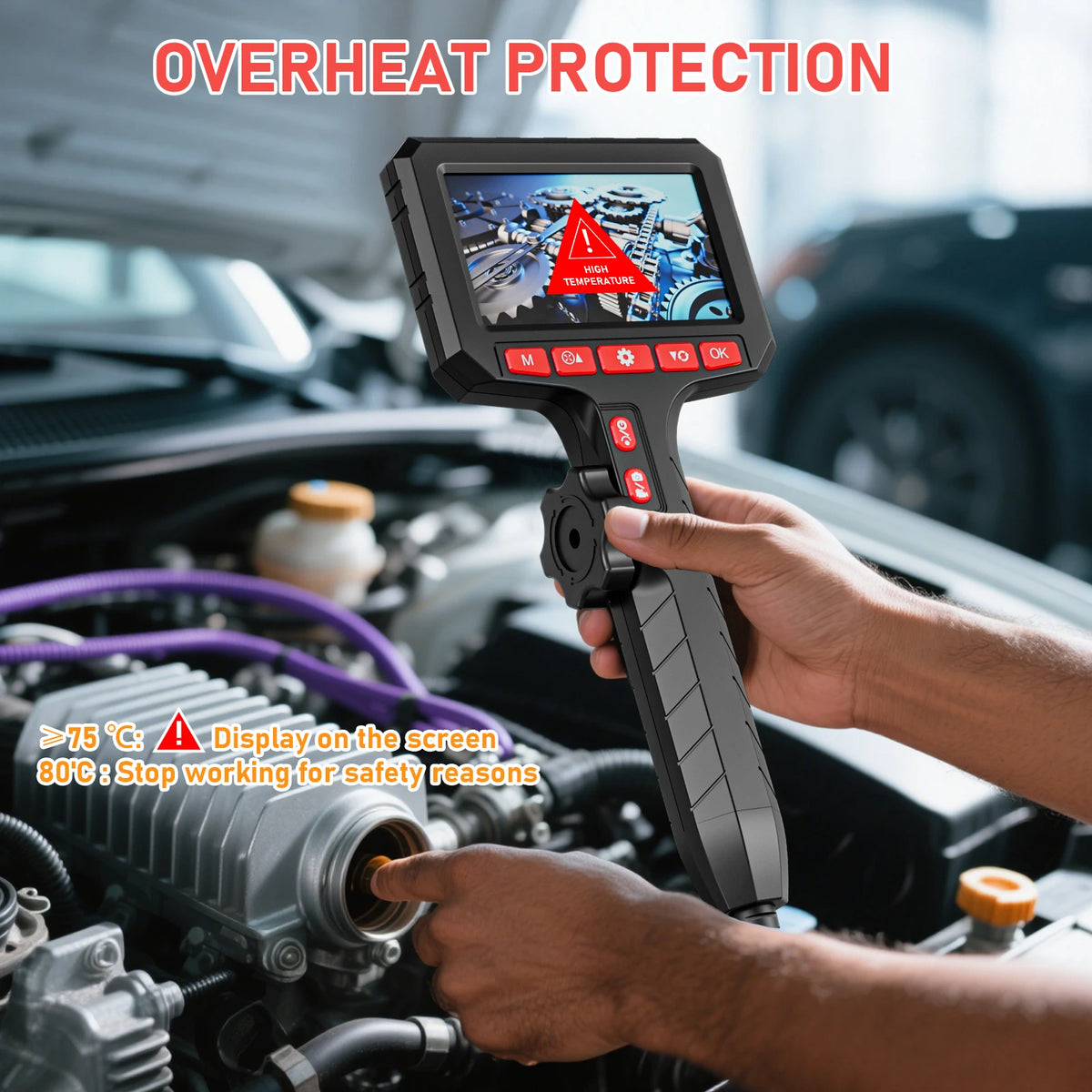 5Inch Borescope, Two-Way Rotary 360° Industrial 3.9mm Camera for Automotive Repair, Plumbing Inspection