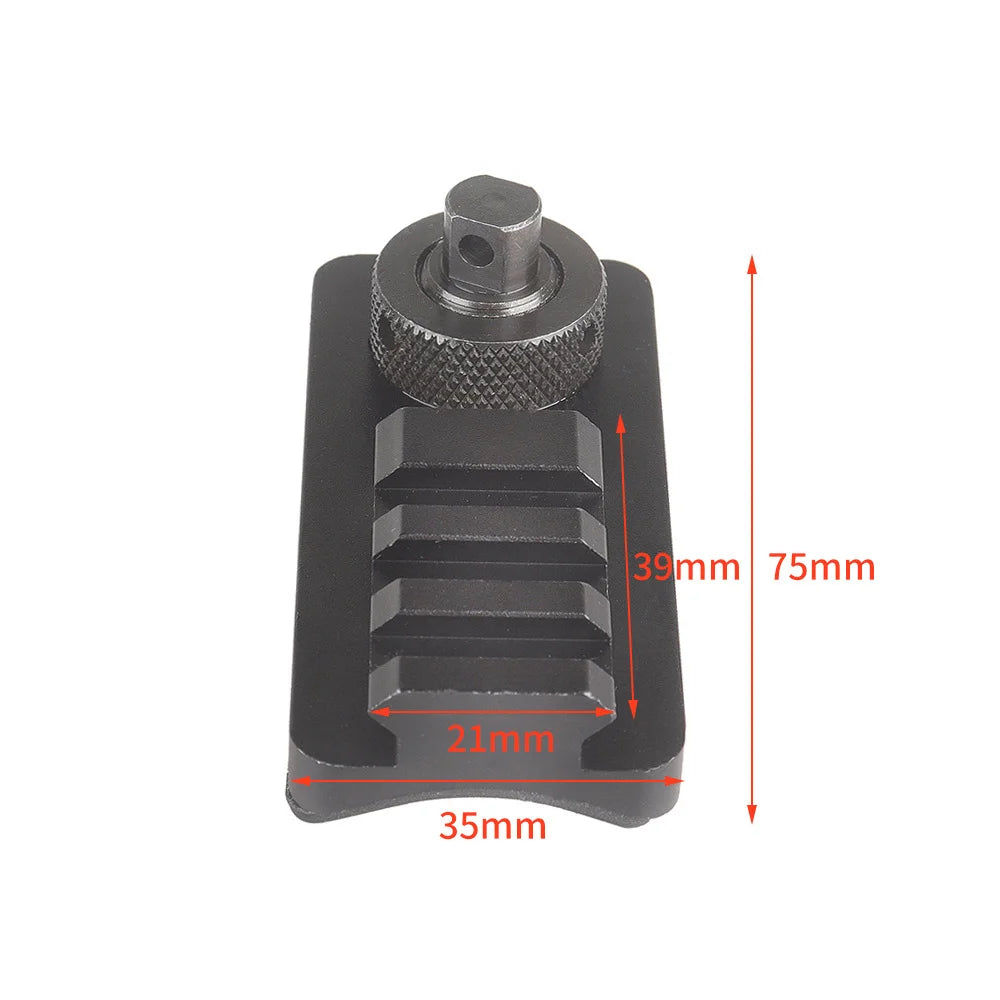 Sling Swivel Stud Picatinny Rail Adapter for Rifle Bipod 20mm Picatinny Mount Adapter with 3 Slots Rubber Base Hunting