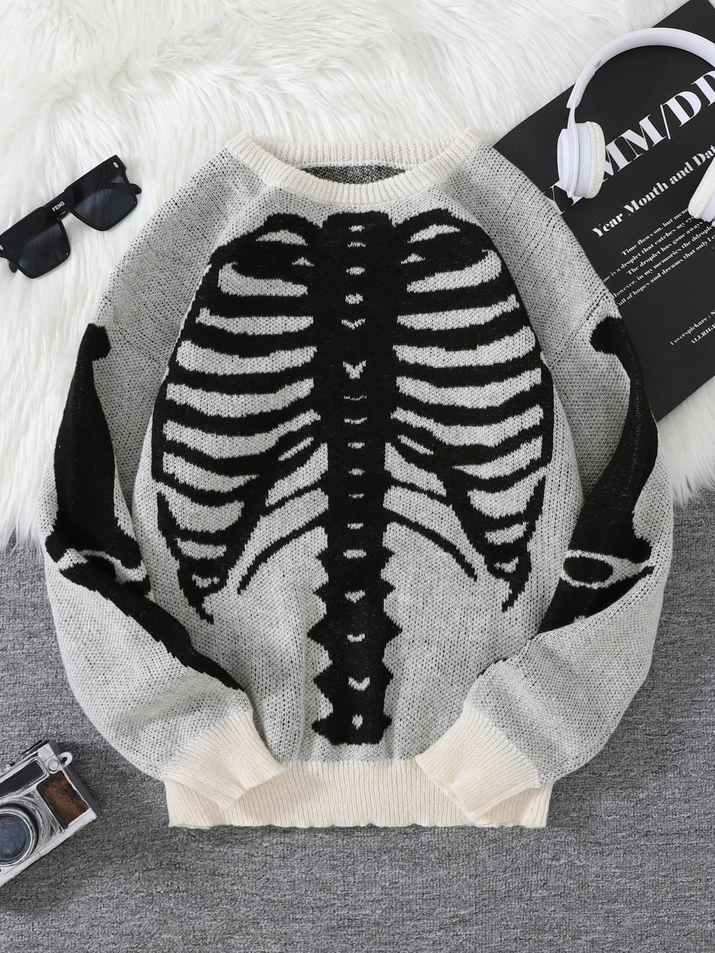 New Popular Autumn and Winter Backbone Jacquard Pattern Pullover Sweater Casual Round Neck Knitted Men's Pullover
