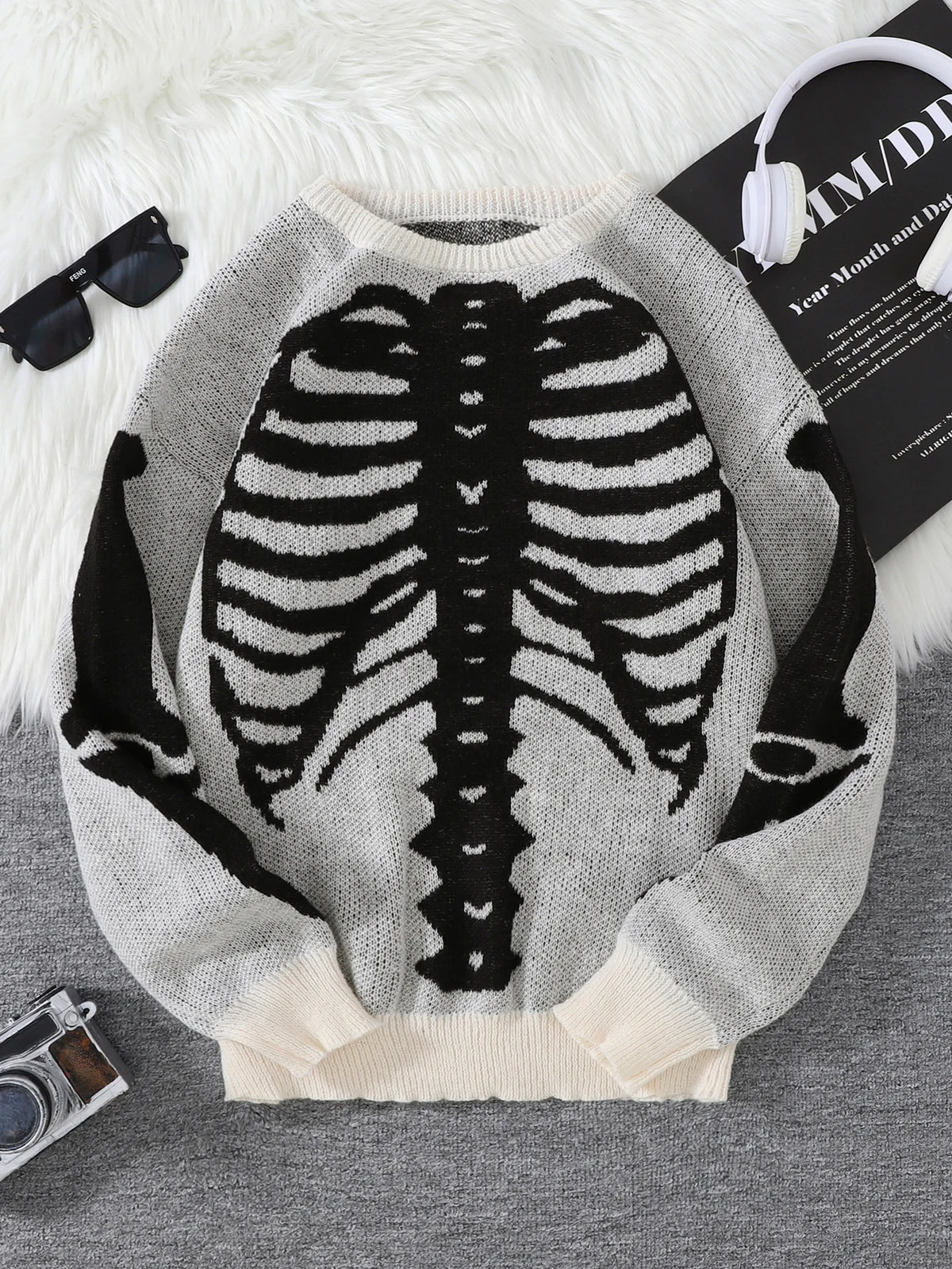 New Popular Autumn and Winter Backbone Jacquard Pattern Pullover Sweater Casual Round Neck Knitted Men's Pullover