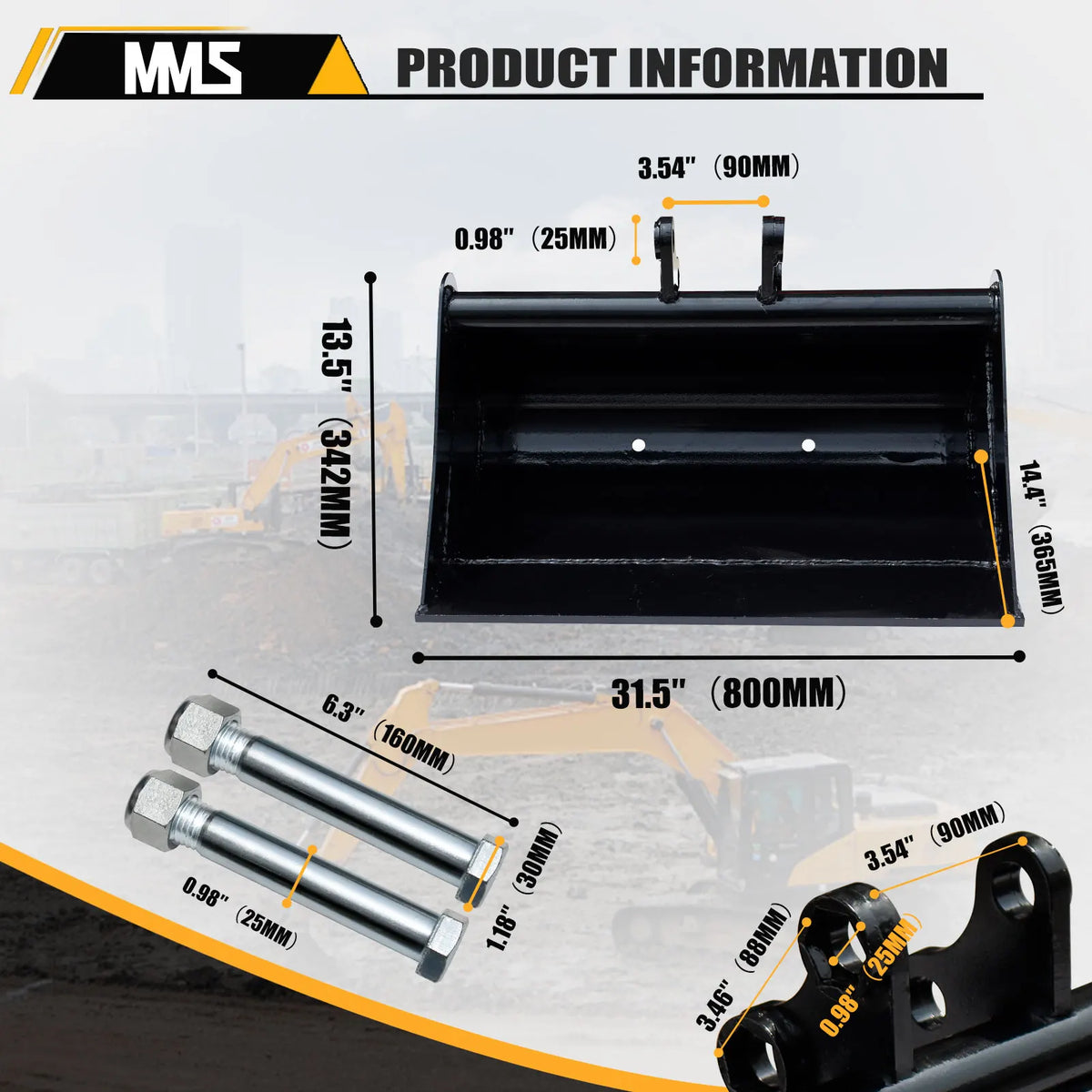 Germany Stock 500/600/800/1000mm Flat Bucket For JCB NEX Kingway Berger Kruas Mini and Other Chinese Mini Excavators