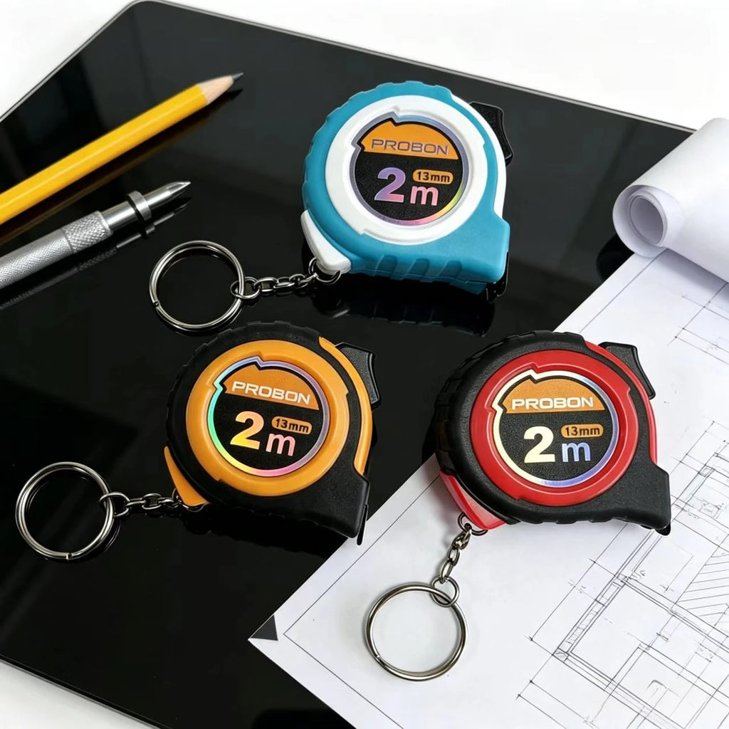 Portable Mini Tape Measure 2m Retractable Steel Key Chain Small Household Measuring Tools